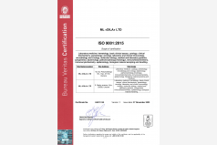 Сертифікат відповідності ISO 9001:2015 (англ.)